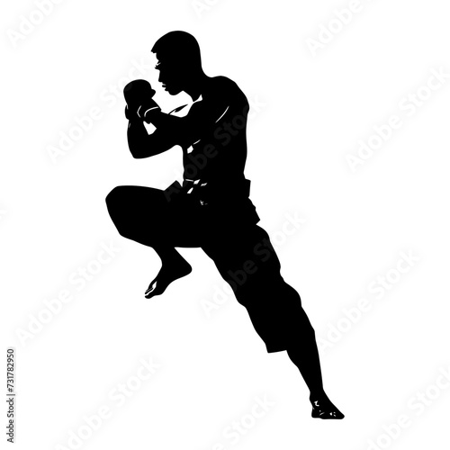 Silhouette muay thai full body black color only