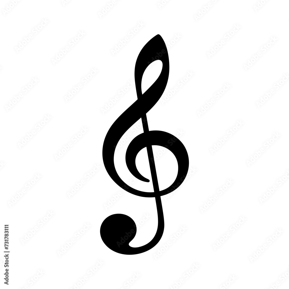 Silhouette music note logo symbol black color only Silhouette music note logo symbol black color only