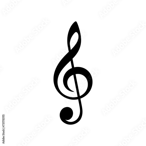 Silhouette music note logo symbol black color only