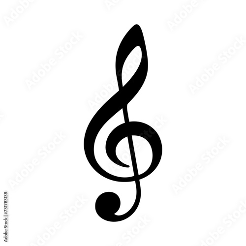 Silhouette music note logo symbol black color only