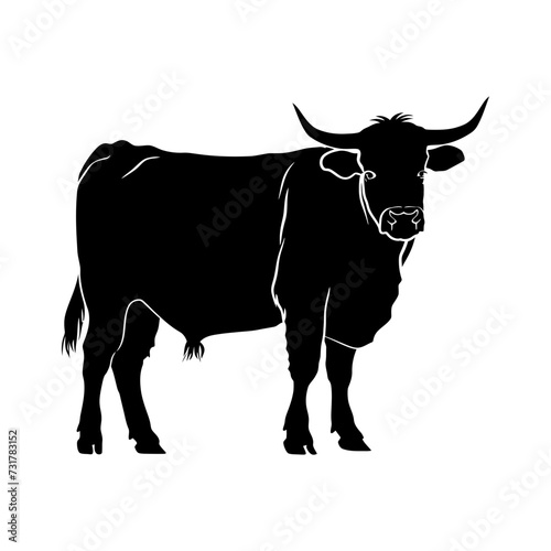 Silhouette ox or cow black color only
