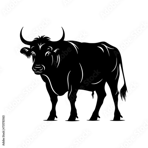 Silhouette ox or cow black color only