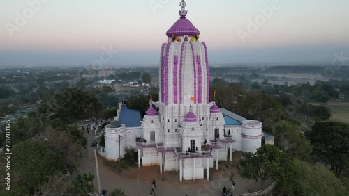 Drone view over the Shree Jagannath Hindu Temple in Puri, India photo