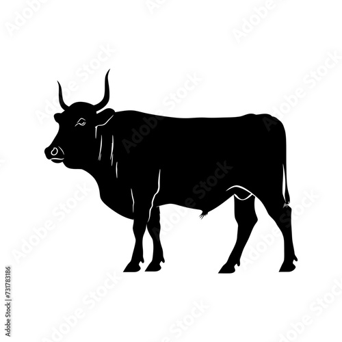 Silhouette ox or cow black color only