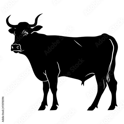 Silhouette ox or cow black color only
