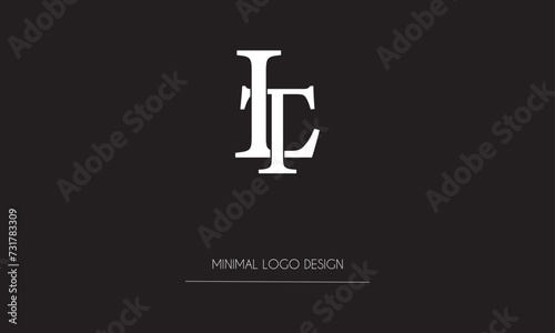 LT or TL Minimal Logo Design Vector Art Illustration 