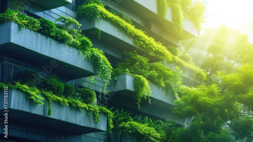 Eco-Friendly Green Living Wall on an Urban Building