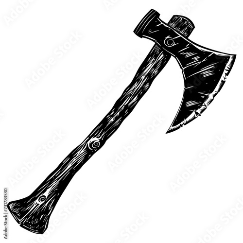 Silhouette ax black color only