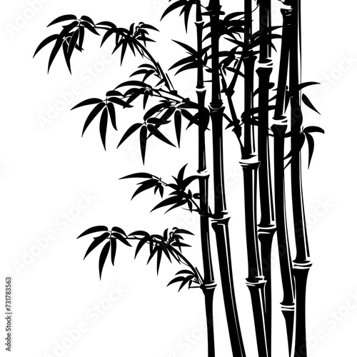 Silhouette bamboo full body black color only