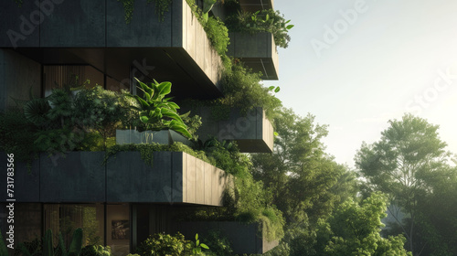 Eco-Friendly Green Living Wall on an Urban Building