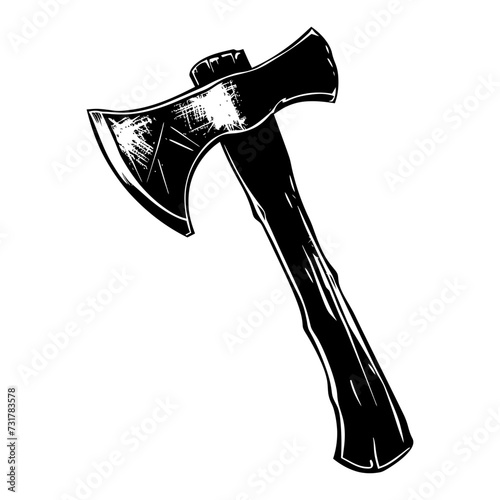 Silhouette ax black color only