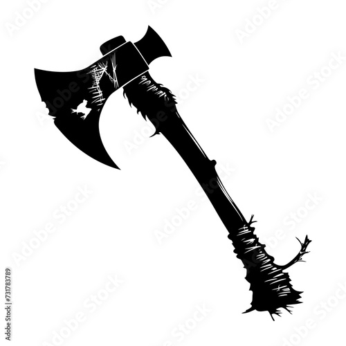 Silhouette ax black color only