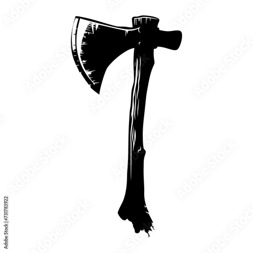 Silhouette ax black color only