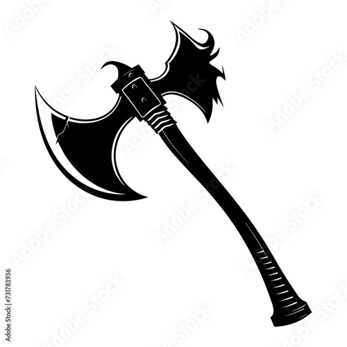 Silhouette ax black color only