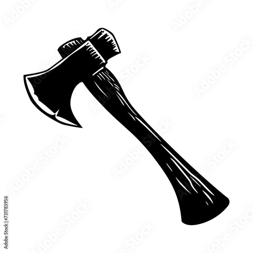 Silhouette ax black color only