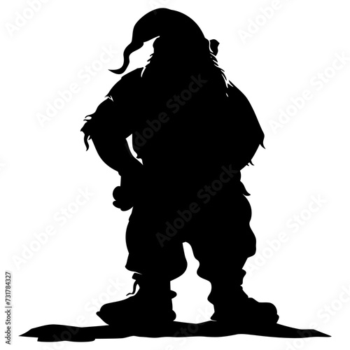 Silhouette dwarf mythical race from game black color only