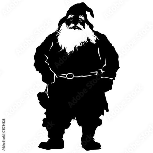 Silhouette dwarf mythical race from game black color only