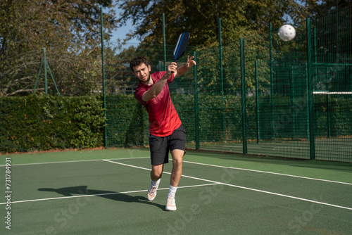 Man playing pickleball