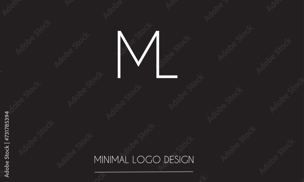ML or LM Minimal Logo Design Vector Art Illustration ML or LM Minimal Logo Design Vector Art Illustration