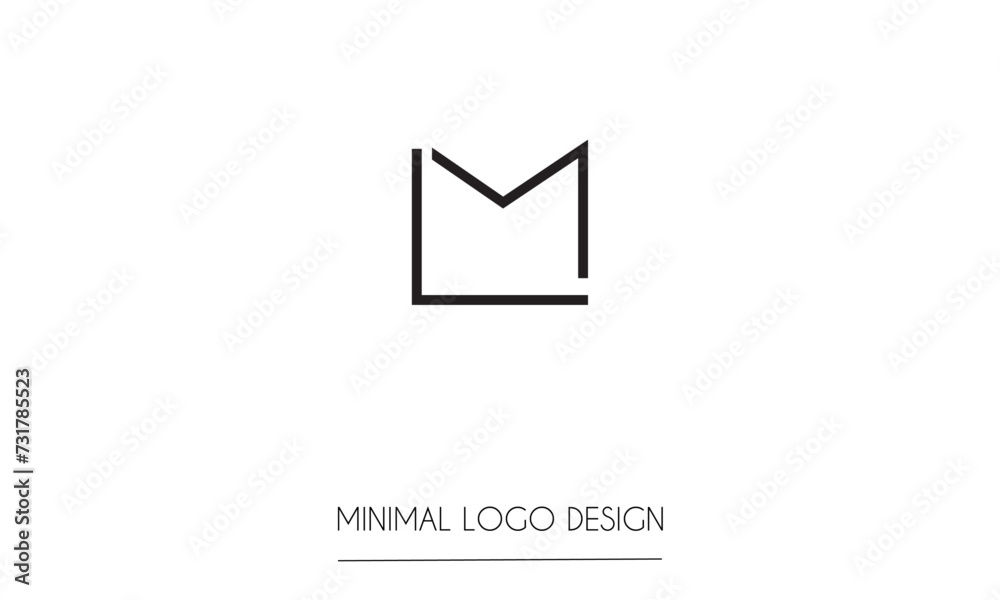 ML or LM Minimal Logo Design Vector Art Illustration ML or LM Minimal Logo Design Vector Art Illustration