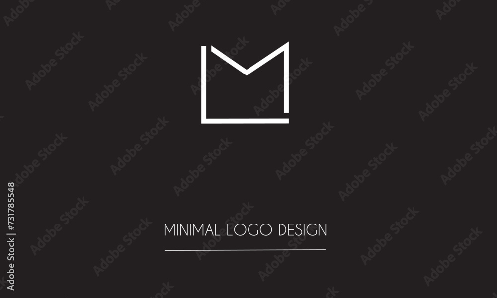 ML or LM Minimal Logo Design Vector Art Illustration ML or LM Minimal Logo Design Vector Art Illustration