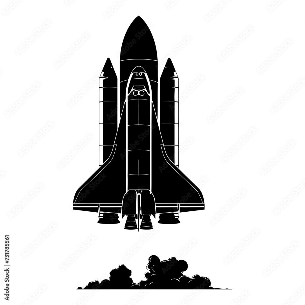 Silhouette rocket full body black color only 