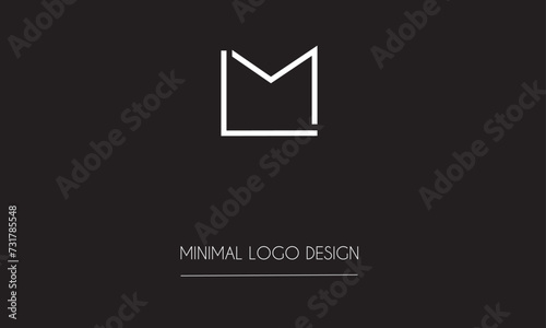 ML or LM Minimal Logo Design Vector Art Illustration 
