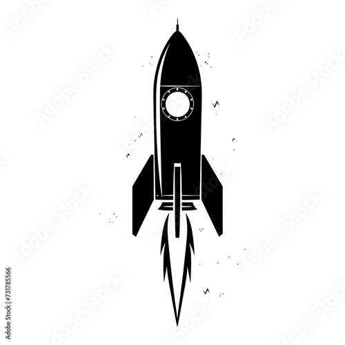 Silhouette rocket full body black color only 