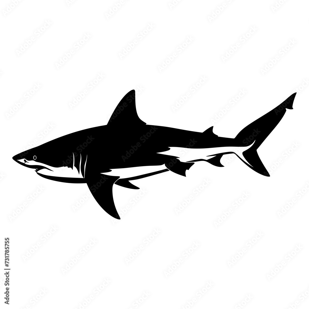 Silhouette shark black color only 