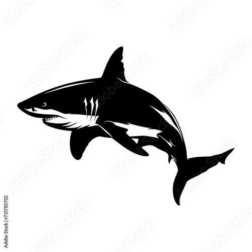 Silhouette shark black color only 
