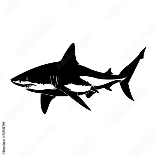 Silhouette shark black color only 