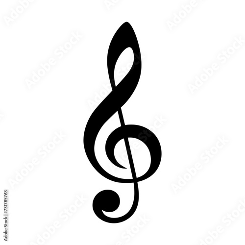 Silhouette sharp music note logo symbol black color only