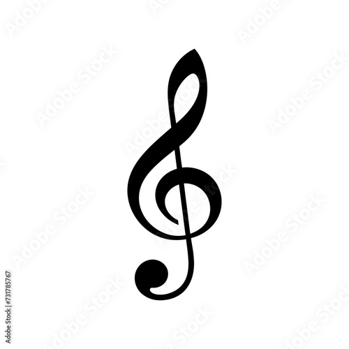 Silhouette sharp music note logo symbol black color only photo