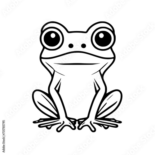 Frog Icon SVG Black And White Illustration Art Generative AI.