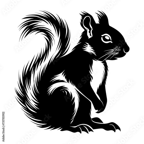 Silhouette squirrel black color only 