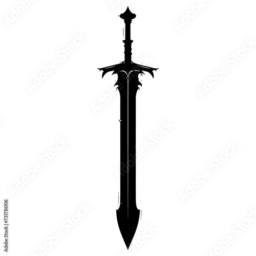 Silhouette sword full body black color only 