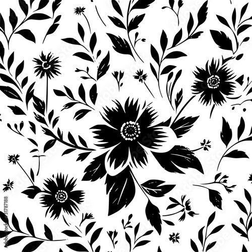 floral seamless pattern, pattern, flower pattern, geometric pattern, diagonal pattern, floral, flower, seamless, design, ornament, vector, decoration, art, wallpaper, leaf, illustration, black, style,