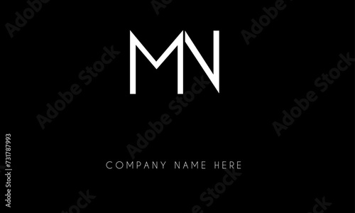 MN or NM Minimal Logo Design Vector Art Illustration 