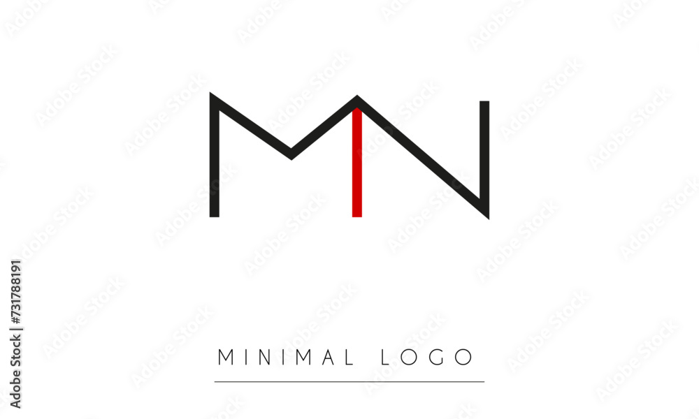 MN or NM Minimal Logo Design Vector Art Illustration MN or NM Minimal Logo Design Vector Art Illustration
