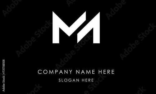 MN or NM Minimal Logo Design Vector Art Illustration  photo