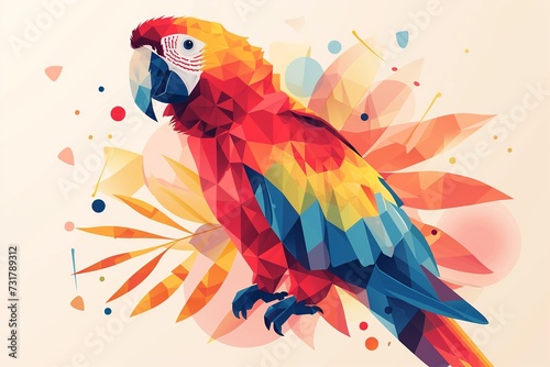 Elegant vector parrot with a graceful silhouette, capturing the bird's charm in a professional flat logo design