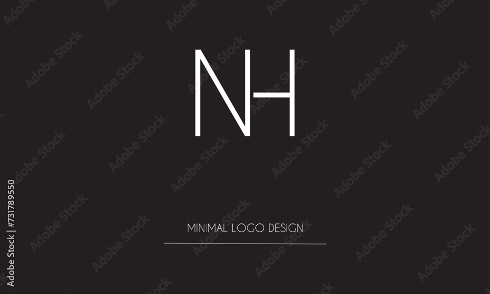 NH or HN Minimal Logo Design Vector Art Illustration NH or HN Minimal Logo Design Vector Art Illustration