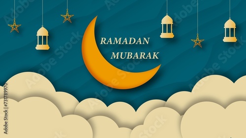 Ramadan poster or banner design illustration