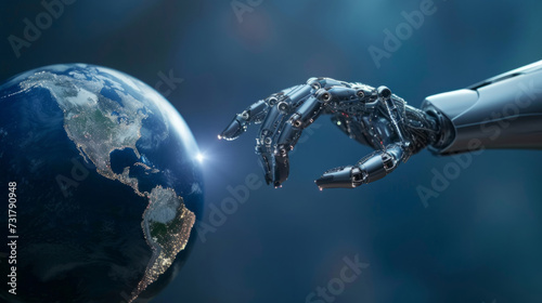 AI robotics, global revolution and technological advancement. Transforming industries worldwide with AI-driven robotics, shaping the future of automation and digital progress. Explore the global fron photo