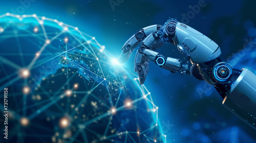 AI robotics, global revolution and technological advancement. Transforming industries worldwide with AI-driven robotics, shaping the future of automation and digital progress. Explore the global fron photo