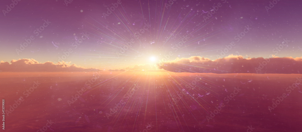 above clouds fly sunset sun ray illustration