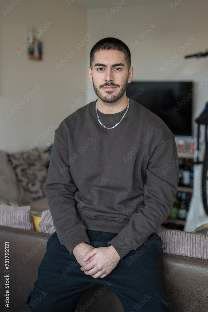 Fototapeta premium Portrait of young man at home