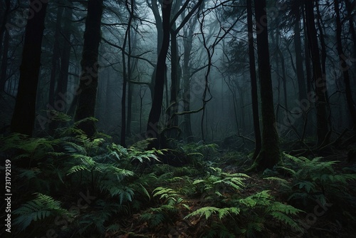 Mossy Rainforest Jungle Photography Background in Hawaii