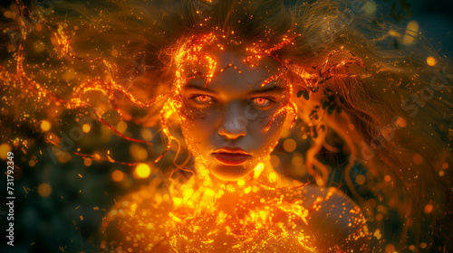 Portrait of a fire creature. (AI generated) © Andrea Raffin