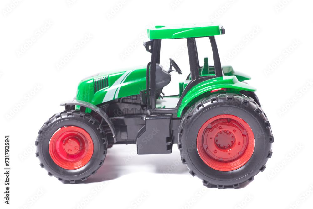 radio-controlled tractor toy isolated on white background radio-controlled tractor toy isolated on white background